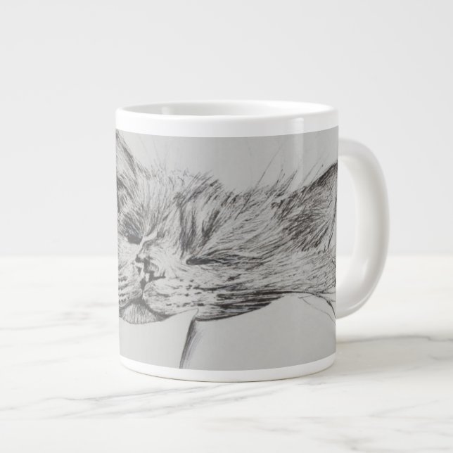 Caneca De Café Grande Menino sonolento de Monty (Frente Esquerda)