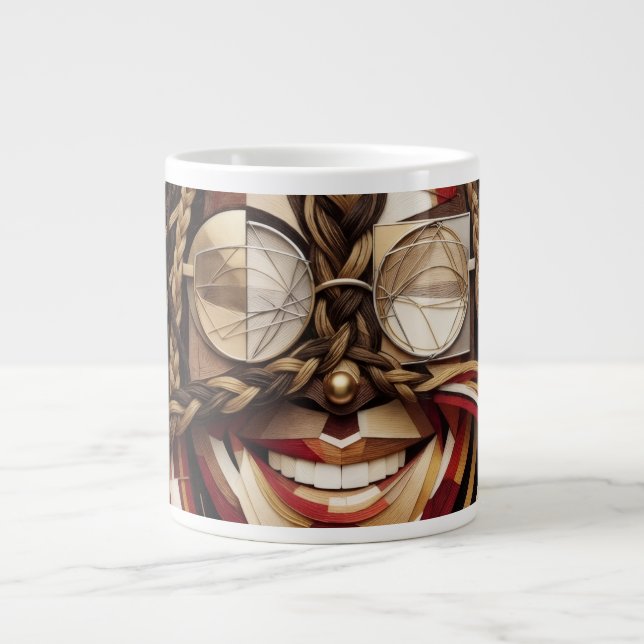 Caneca De Café Grande Mente Mosaico (Frente)