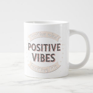Caneca De Café Grande Mente Positiva Vibes Positivas Lite