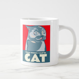 Caneca De Café Grande Meow quer dizer madeira de gato cômico citar cane