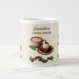 Caneca De Café Grande Mercadoria de Padaria Vintage Personalizada Arte d