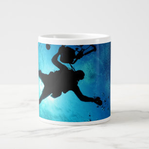 Caneca De Café Grande Mergulhador debaixo d'água