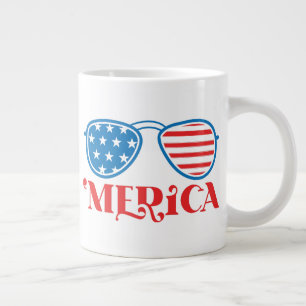 Caneca De Café Grande "Merica - 4 de julho