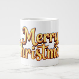 Caneca De Café Grande Merry Christmas als Goldener Schriftzug