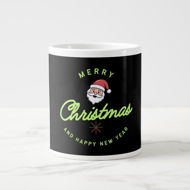 Caneca De Café Grande Merry Christmas and Happy New Year (Frente)