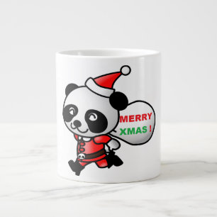 CANECA DE CAFÉ GRANDE "MERRY XMAS" PANDA PAPAIS NOEIS