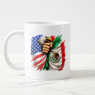 Caneca De Café Grande Mês da Herança Hispânica Bandeira EUA México