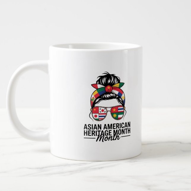Caneca De Café Grande mês do patrimônio dos ilhéus asiáticos e pacifista (Esquerda)