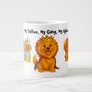 Caneca De Café Grande Meu Café Minha Gangue Minhas Regras Cachorro Engra