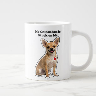Caneca De Café Grande Meu Chihuahua Está Colado Em Mim Amante De Cachorr
