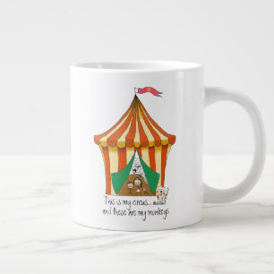 Caneca De Café Grande Meu circo Meus Macacos Tent Colorida Circus