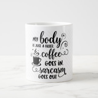 Caneca De Café Grande Meu corpo é um recheio de café