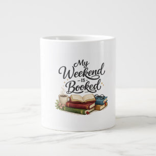 Caneca De Café Grande Meu Fim de Semana Está Todo Reservado Engraçado Li