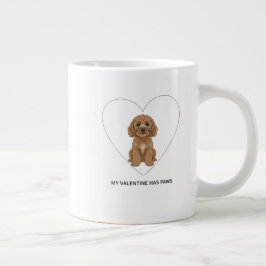 Caneca De Café Grande Meu Namorado Tem Patas Amante de Cães Cockapoo