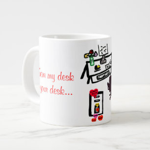Caneca De Café Grande Meu Namorados Computer Desk Red Hearts NOMES