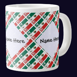 Caneca De Café Grande México e a bandeira mexicana são personalizadas