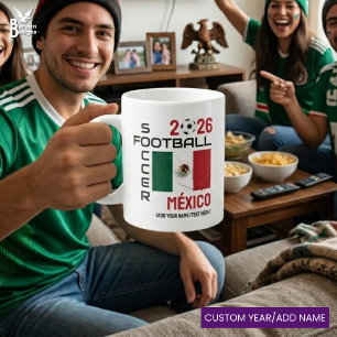 Caneca De Café Grande MÉXICO Futebol de Futebol Personalizado 2026 QUALQ
