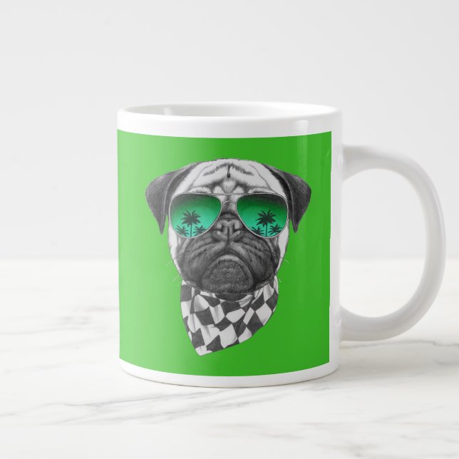 Caneca De Café Grande Miami Pug (Direita)