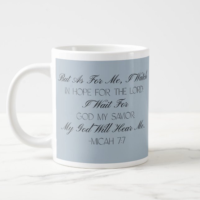 Caneca De Café Grande Micah 7:7 Hope Bible Verse Mug  (Esquerda)