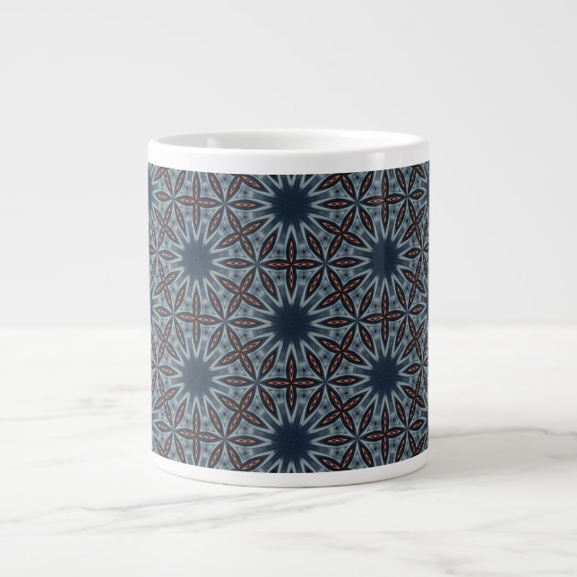 Caneca De Café Grande Midnight Starburst Lattice (Frente)
