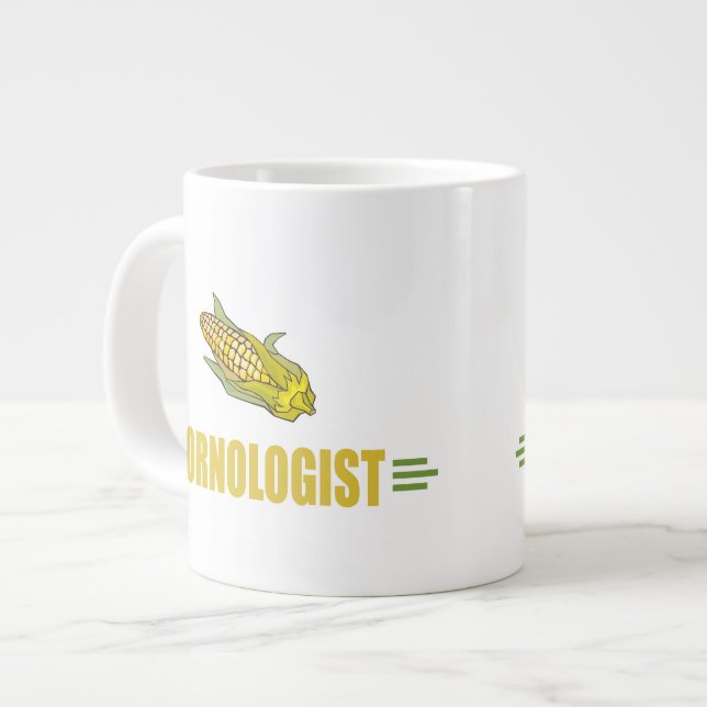 Caneca De Café Grande Milho Engraçado (Frente Esquerda)