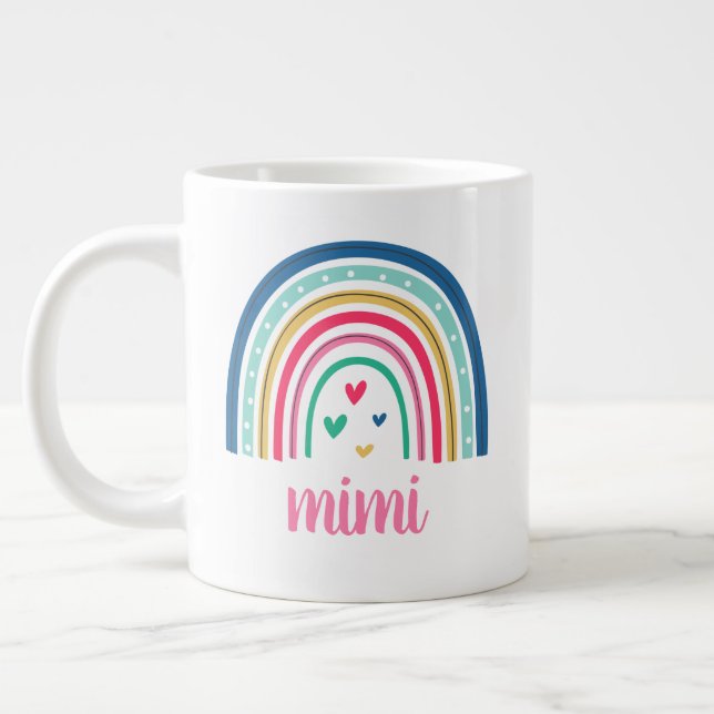 Caneca De Café Grande Mimi Arco-Íris (Esquerda)