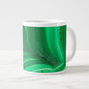 Caneca De Café Grande Mineral de Malaquita verde brilhante