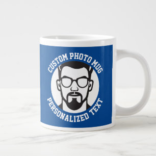 Caneca De Café Grande Minha Face em uma Personalizada CHELSEA BLUE