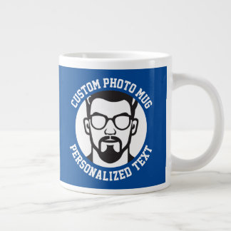 Caneca De Café Grande Minha Face em uma Personalizada CHELSEA BLUE