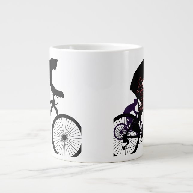 Caneca De Café Grande Minimal Bicycle Art (Frente)