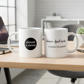 Caneca De Café Grande Minimal Moderno | Seu Logotipo