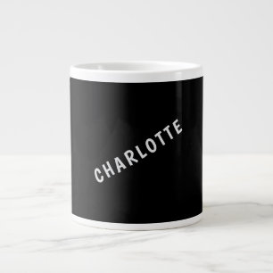 Caneca De Café Grande Minimalista Elegante Clássico Profissional Nome Pr