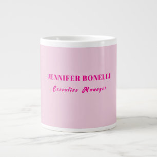 Caneca De Café Grande Minimalista rosa tendência personalizado nome pers