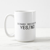 Caneca de Café Grande Minimalista Sim Não Decisão