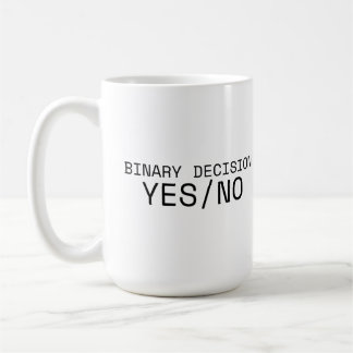 Caneca de Café Grande Minimalista Sim Não Decisão