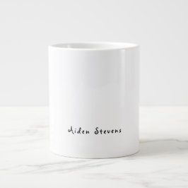 Caneca De Café Grande Minimalista simples de preto e branco na moda