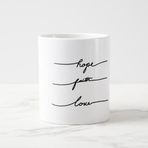 Caneca De Café Grande Mínimo de letra de tipografia desenhada à mão