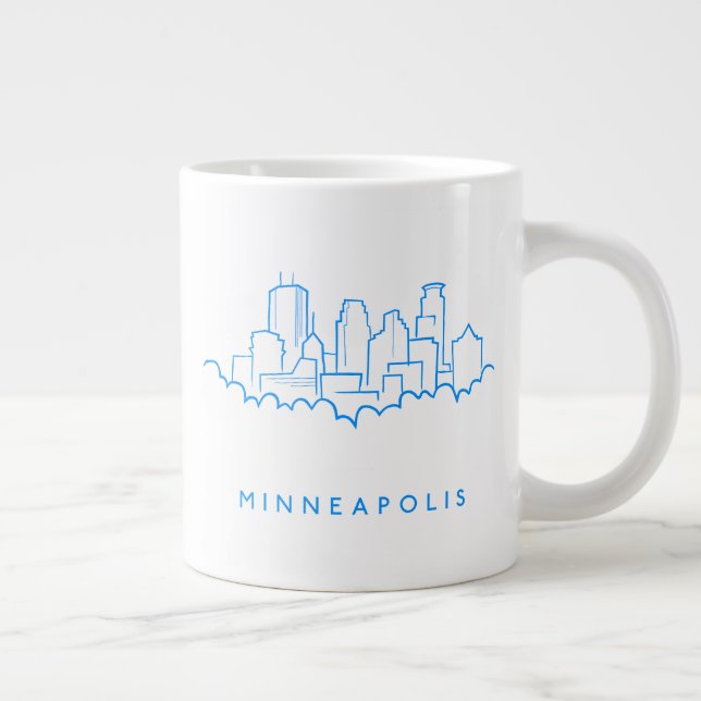 Caneca De Café Grande Minneapolis, Minnesota Skyline (Direita)