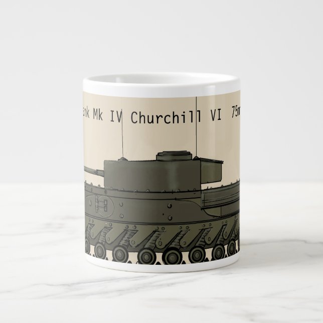Caneca De Café Grande Mk IV Churchill VI Classic British (Frente)