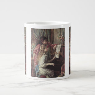 Caneca De Café Grande Moças ao Piano de Pierre Renoir