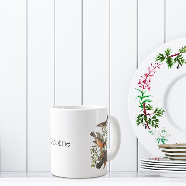 Caneca De Café Grande Mockingbird e Magpies por John James Audubon (Criador carregado)