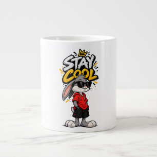 Caneca De Café Grande Moda de Rua Coelho Gráfico Stay Cool – Urba Divert