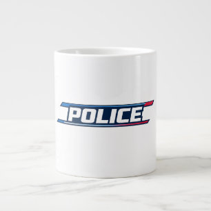 Caneca De Café Grande Moda streetwear com tipografia em negrito POLICE