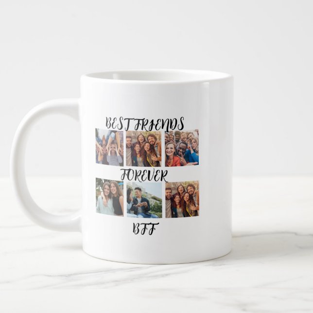 Caneca De Café Grande Modelo de Foto Personalizado "Melhores Amigos para (Esquerda)