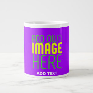 CANECA DE CAFÉ GRANDE MODELO DE TEXTO DE IMAGEM DE VIOLETA SIMPLES EDITÁ