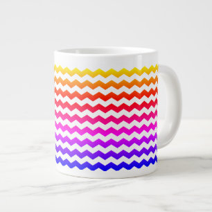 Caneca De Café Grande Modern Chevron Colorful Rainbow Pattern Mug