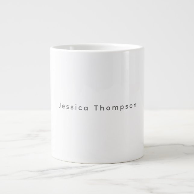 Caneca De Café Grande Modern Elegant Plain Simple Professional Name (Frente)