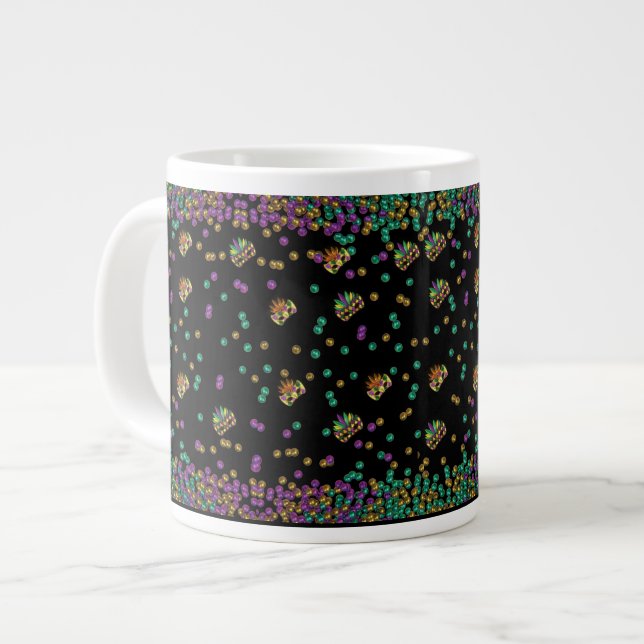 Caneca De Café Grande Modern Mardi Gras (Frente Esquerda)