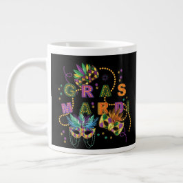 Caneca De Café Grande Modern Mardi Gras