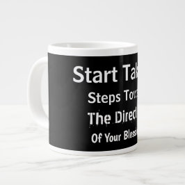 Caneca De Café Grande Moderna Fé Diária Inspiradora Negra e Ousada 